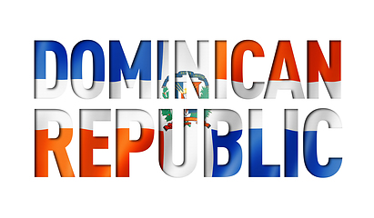 Image showing Dominican Republic flag text font