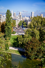 Image showing Paris city aerial view from the Buttes-Chaumont, Paris