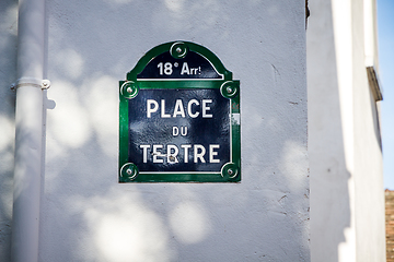 Image showing Place du Tertre street sign, Paris, France