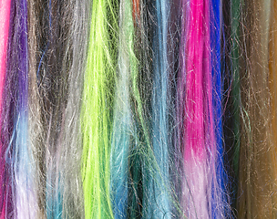 Image showing colorful hair extensions