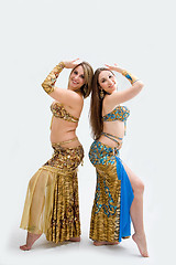 Image showing Two beautiful belly dancers