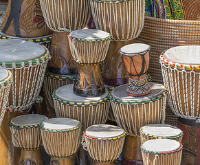 Image showing lots of african drums