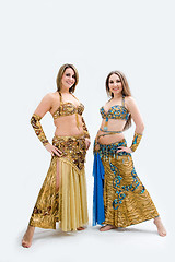 Image showing Two beautiful belly dancers