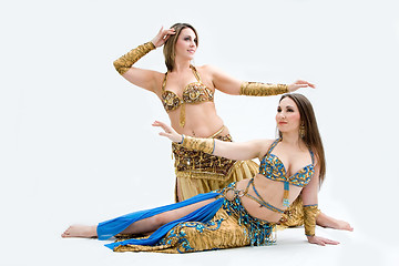 Image showing Two beautiful belly dancers