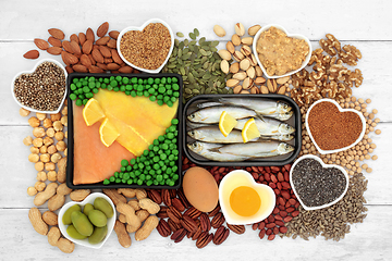 Image showing Health Food for a Healthy Heart High in Essential Fatty Acids