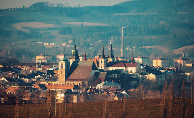 Image showing unusual view of the city of Jihlava, Czech