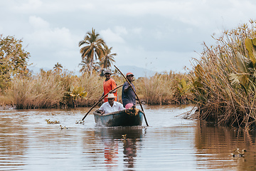 Image showing Life in madagascar countryside on river