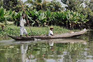 Image showing Life in madagascar countryside on river