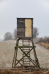 Image showing Wooden Hunters High Seat, hunting tower