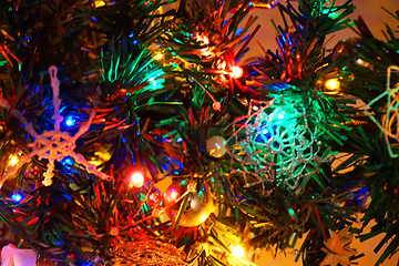 Image showing christmas lights and decoration background