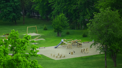 Image showing Colorful playground on yard in the park.