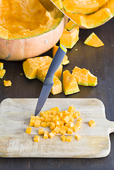 Image showing sliced pumpkin isolated on white