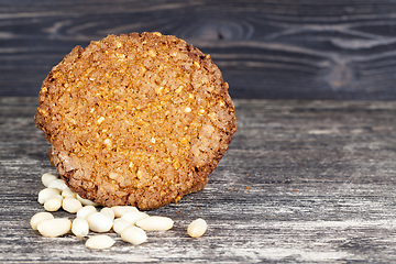 Image showing A stack of oatmeal cookies