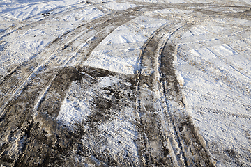 Image showing details of snow-covered road