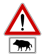 Image showing Attention sign with optional label boar