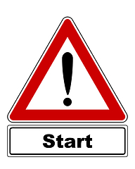 Image showing Attention sign with exclamation mark and added information