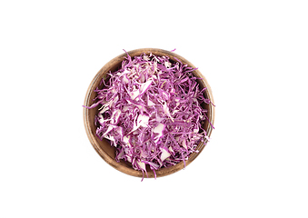 Image showing Red cabbage in bowl on white