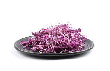 Image showing Red cabbage on plate on white