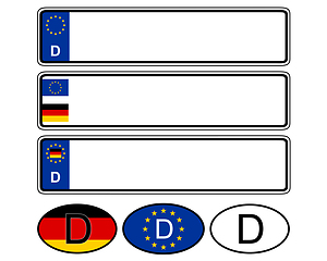 Image showing German specific vehicle registration plate on white