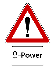 Image showing Attention sign with exclamation mark and venus symbol