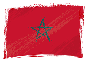 Image showing Grunge painted Morocco flag