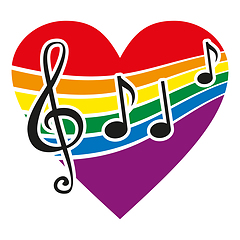 Image showing I love music design