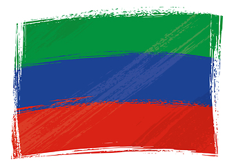 Image showing Painted Dagestan flag waving in wind