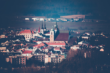 Image showing unusual view of the city of Jihlava, Czech