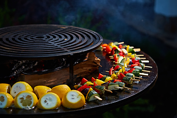 Image showing The freshly grilled vegetables. Shallow dof