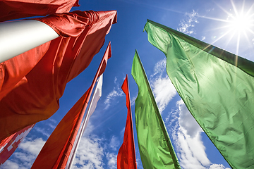 Image showing red and green flags