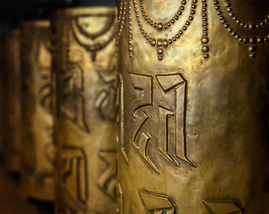 Image showing Buddhist prayer wheels