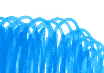 Image showing Abstract bright blue hand drawn texture on white