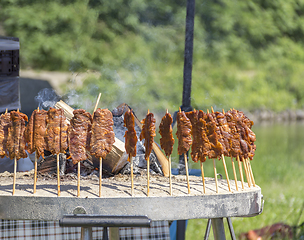 Image showing outdoor barbecue scenery