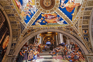 Image showing interiors of Raphael rooms, Vatican museum, Vatican