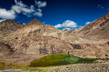Image showing Himalayan landscape with mountain lake