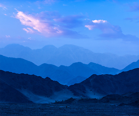 Image showing Himalayas mountains in twilight