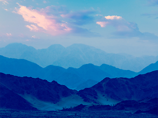 Image showing Himalayas mountains in twilight