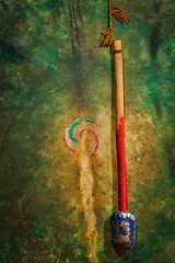 Image showing Ritual drum in Hemis monastery. Ladakh, India