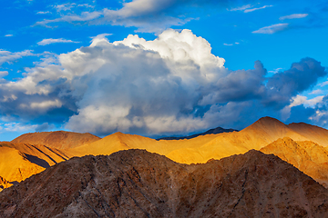 Image showing Himalayas mountains on sunset