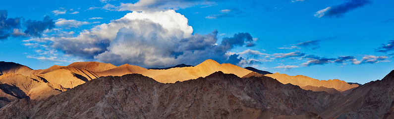 Image showing Himalayas mountains on sunset