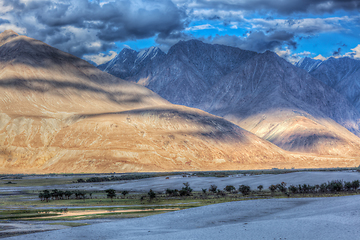 Image showing Sand dunes. Nubra valley, Ladakh, India