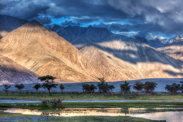 Image showing Nubra river in Nubra valley in Himalayas