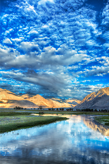 Image showing Nubra river in Nubra valley in Himalayas