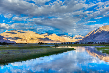 Image showing Nubra river in Nubra valley in Himalayas