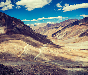 Image showing Himalayan landscape with road, Ladakh, India