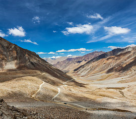 Image showing Himalayan landscape with road, Ladakh, India