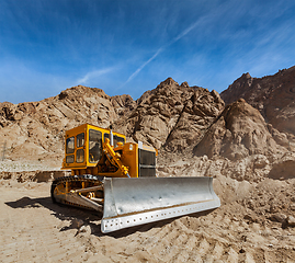 Image showing Road construction in Himalayas