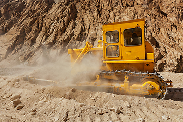 Image showing Road construction in Himalayas