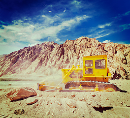 Image showing Road construction in Himalayas