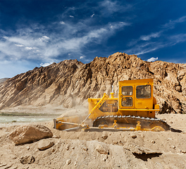 Image showing Road construction in Himalayas